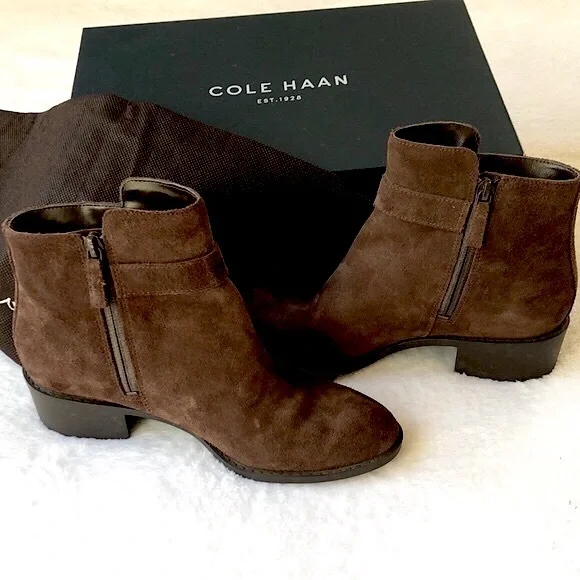 {Waterproof} Cole Haan Indiana Suede Booties - Picture 4 of 11